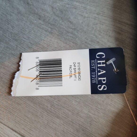 Chaps Blue Sleeveless Ruffle V-Neck Dress  NWT - Picture 7 of 10